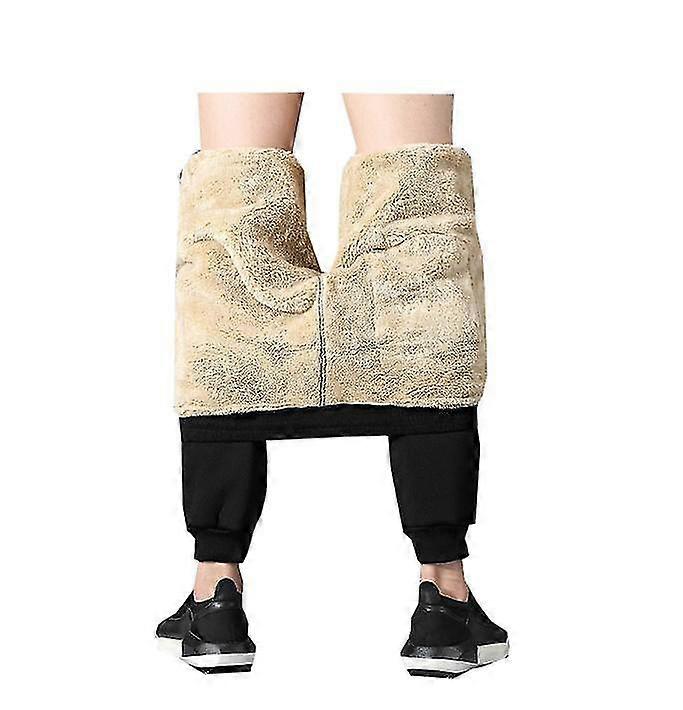 بنطلون صوف خروف رجالي شتوي بنطلون دافئ سميك - أزرق