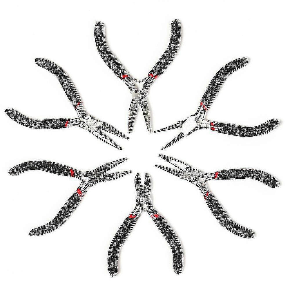 6 قطع الجواهريون كماشة مجموعة أدوات صنع المجوهرات الديكور الأسلاك التفاف هواية أدوات