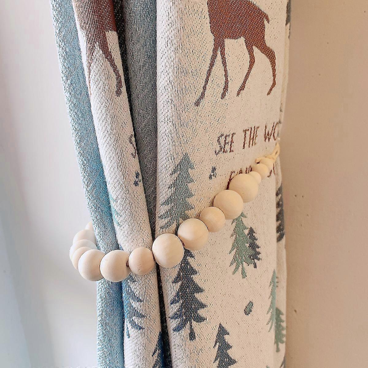 Wood Bead Curtain Tiebacks
