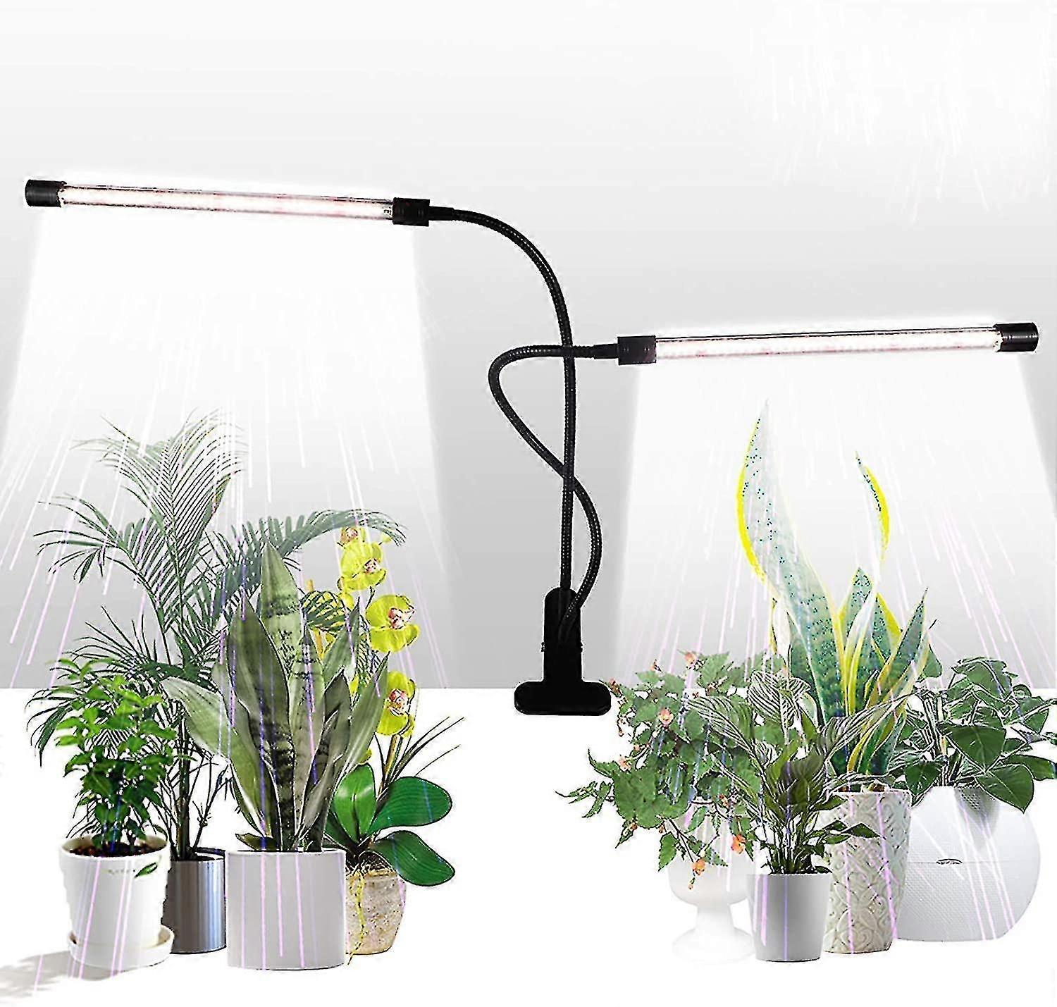 לגדול אור, אור שמש לבן 50w 84 Led כפול ראש קליפ צמח אורות, טיימר 4/8/12h & 5 רמות מעומעמות