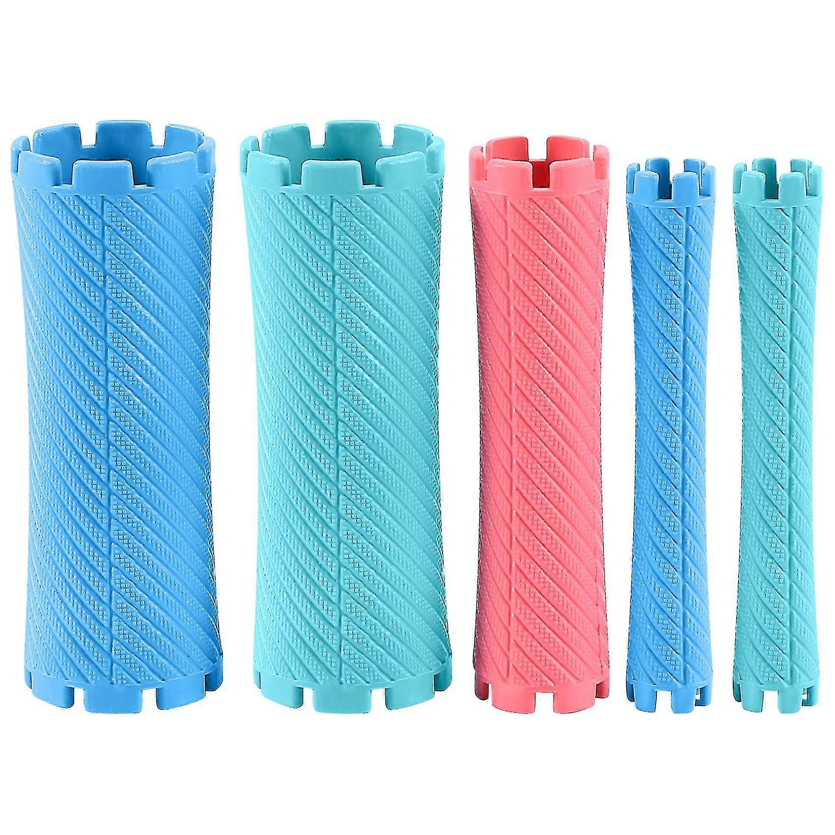 100pcs/set 10 Sizes Hair Perm Rods Kit Cold Permanent Bar Plastic Curlers Rollers Set Wave Fluffy C-yuyu