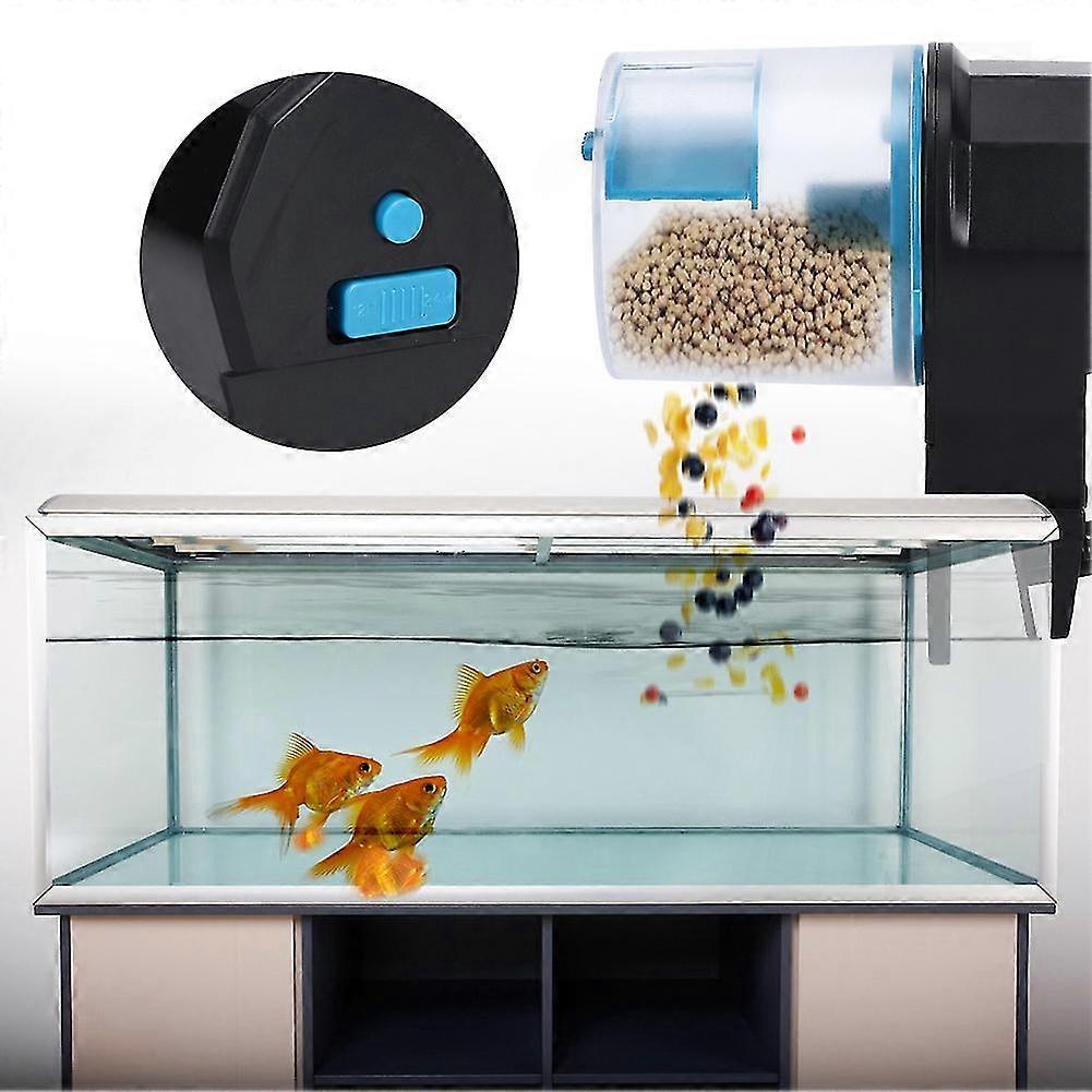 Automatic Fish Feeder Timer ABS Aquarium Smart Timing High Capacity Fish Feeding Machine Blue