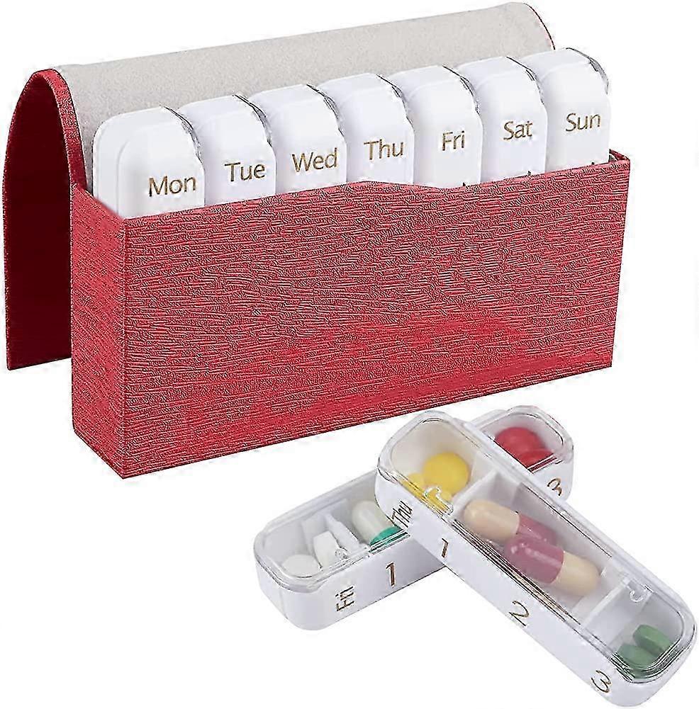 Pill Box Organizer 7 Day Medication Organizer Weekly Pill Boxes with Large