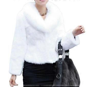 Women's Winter Faux Fur Coat Thick Warm Faux Fur Outwear With Pockets For Office Cocktail Party Travel