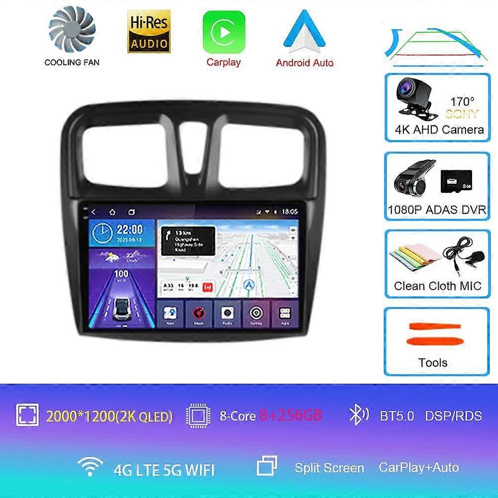 Radio auto Android 14 Carplay Auto 2k Ecran Multimedia Player Pentru Renault Logan 2 Sandero 2 2012-2019 Autoradio Stereo Head Unit