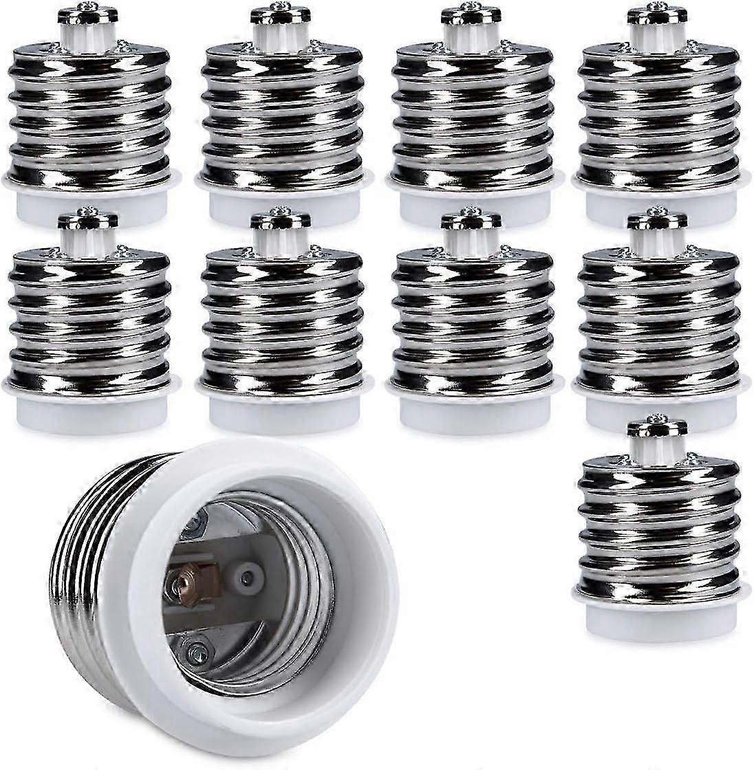 10x Socket Adapter - 10x E40 to E27 Socket Converter - E27 Base Lamp Holder Adapter for Halogen LED Bulb
