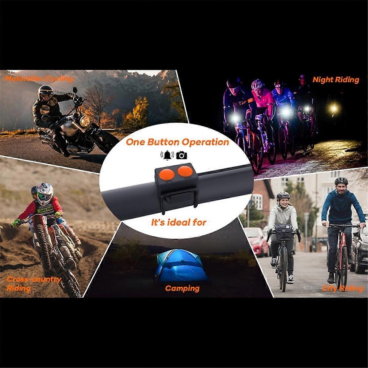 1080P 30FPS Multifunction Cycling Camera Bicycle/ Motorcycle Camera Rainproof with LED Flashlight B