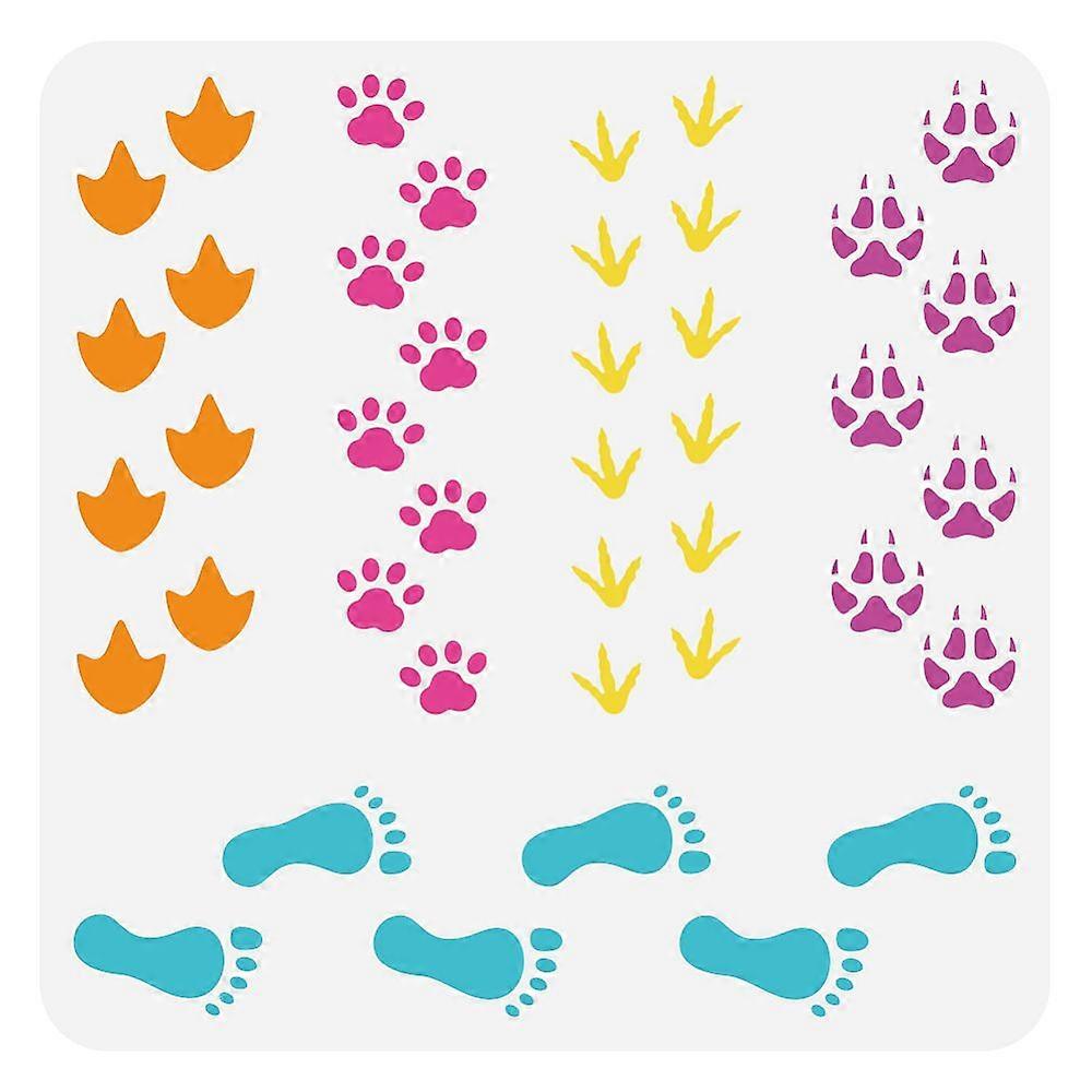 1pc PET Hollow Out Drawing Painting Stencils for DIY Scrapbook Photo Album Footprint 30x30cm