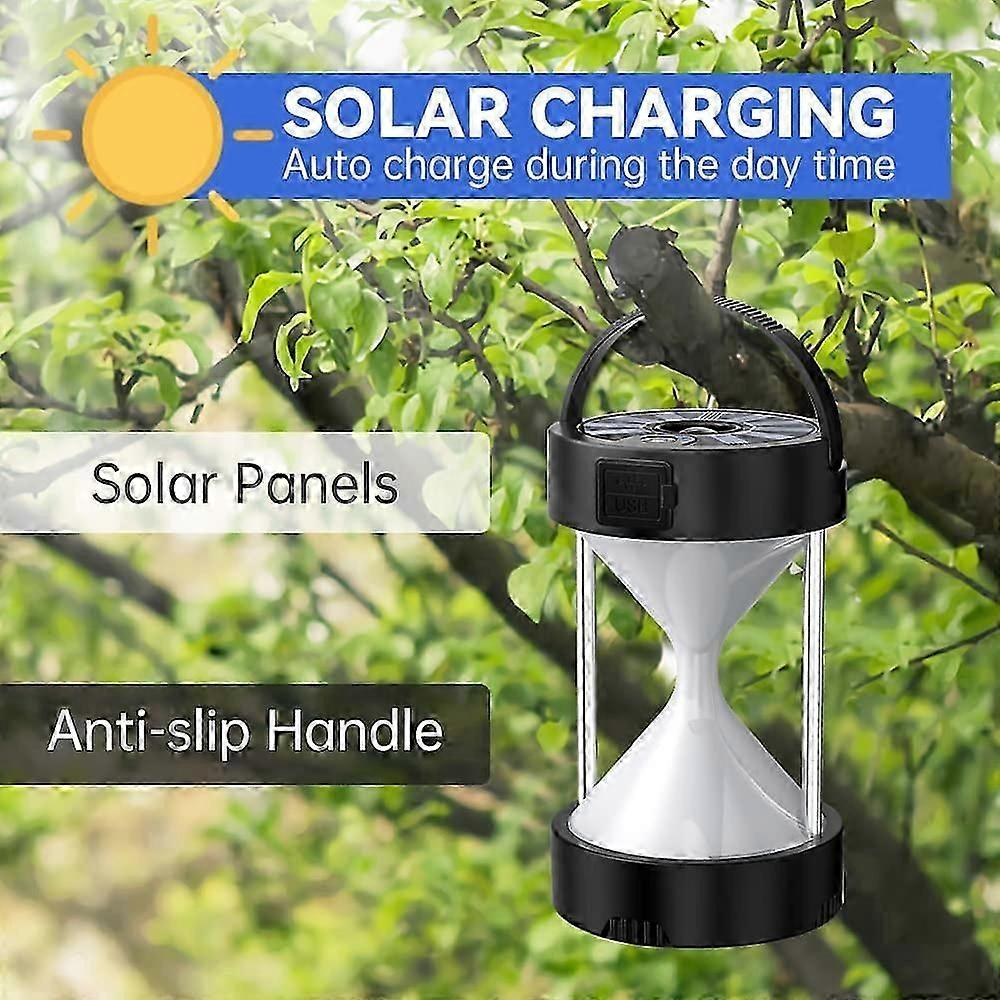 USB-C Rechargeable Solar LED Camping Light with Battery Indicator