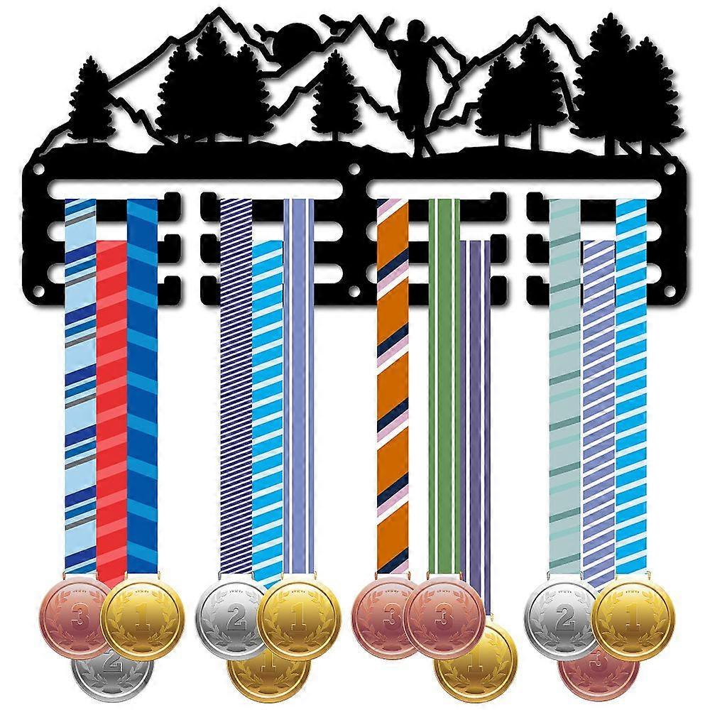 Sports Theme Iron Medal Hanger Holder Display Wall Rack 3-Line with Screws Sports 130x290mm Hole: 5mm