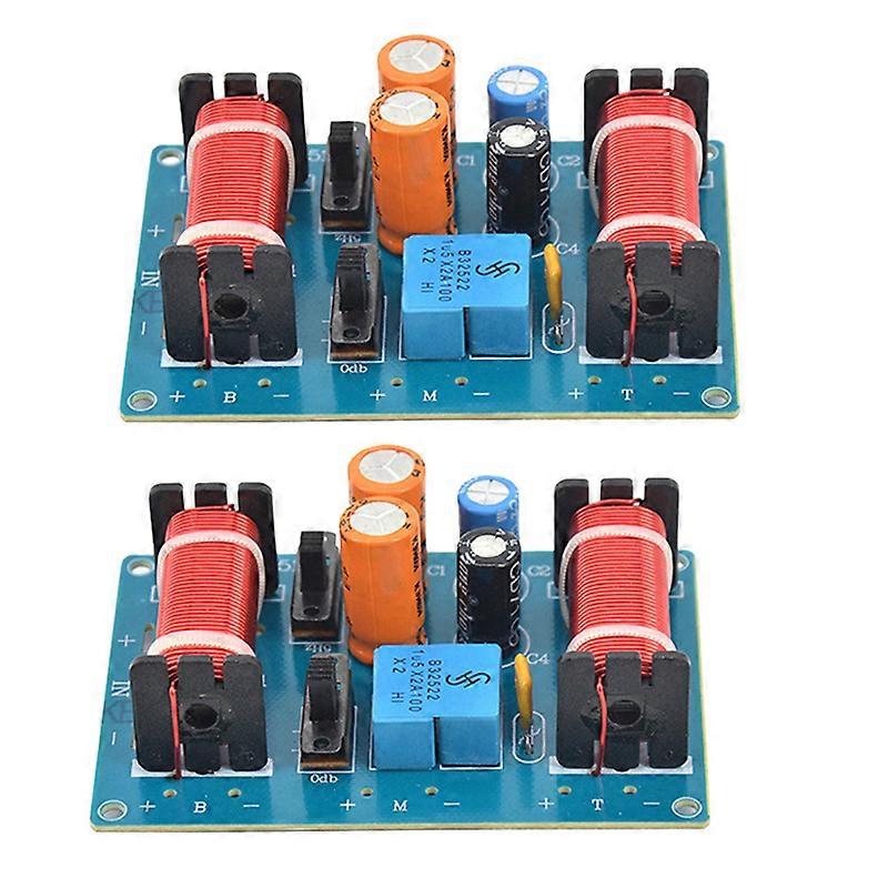 2Pcs 150W 3 Way Audio Speaker Crossover Treble Midrange Bass Bookshelf Car Speakers Filter Frequenc