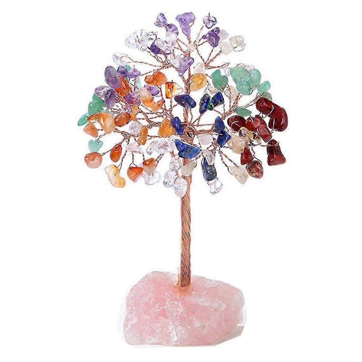 Rose Quartz Crystal Tree,Artificial Crystal and Healing Stone Tree Crystal Stone Tree Gem Tree.Vale