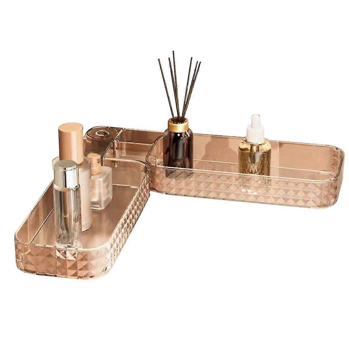 Multifunctional Wall-mounted Rotating Storage Corner Shelf, 180 Degree Rotating Adhesive Wall-mount