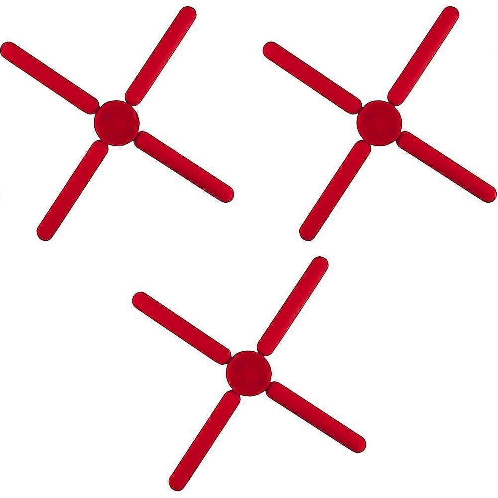 Foldable Silicone Trivets, Non-slip Collapsible Cross Compact Design Expandable Silicone Pot Holder,3954