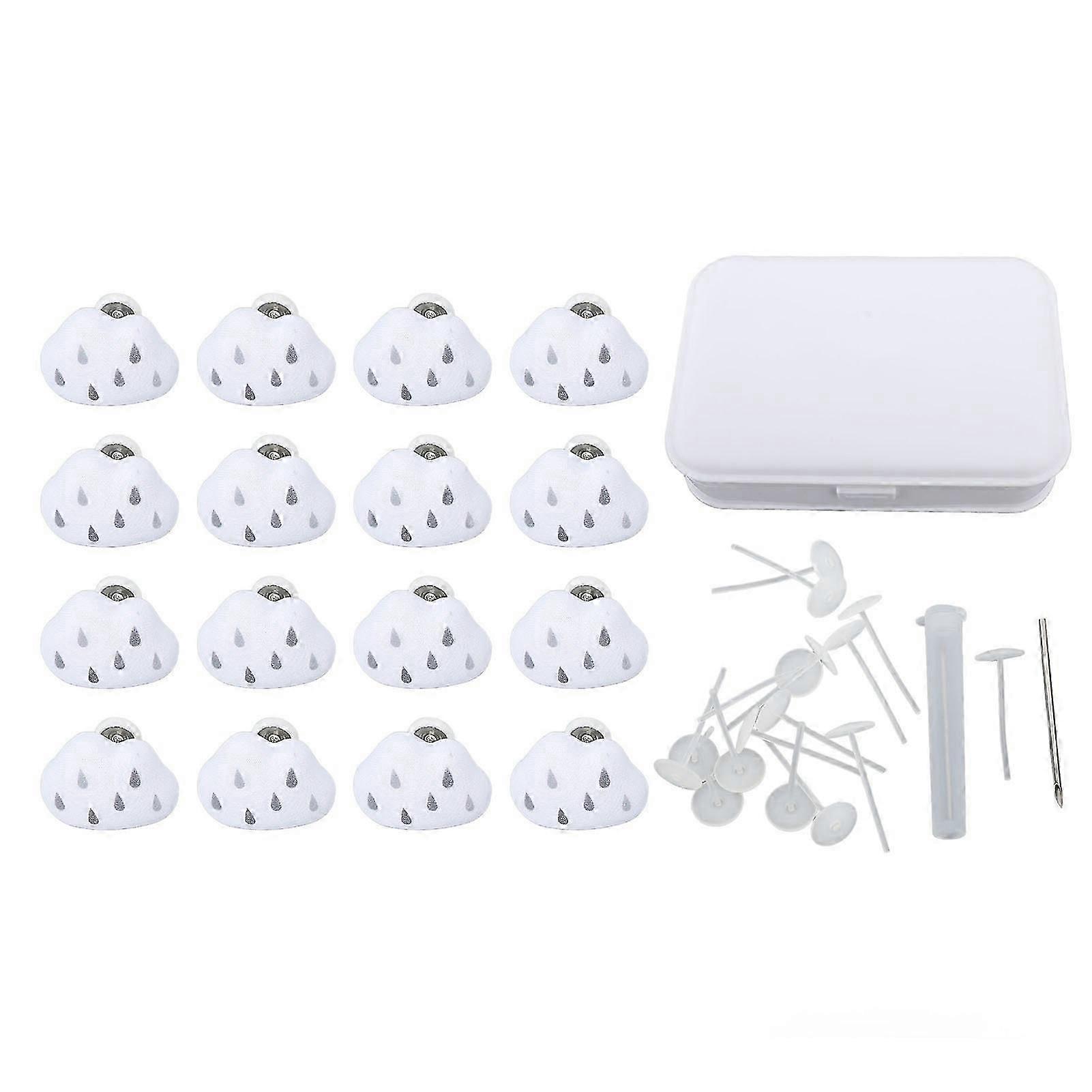16pcs Duvet Pin Prevent Quilt Shifting Detachable Cloud Shape Comforter Button Clips for Quilt Cushions Curtains White