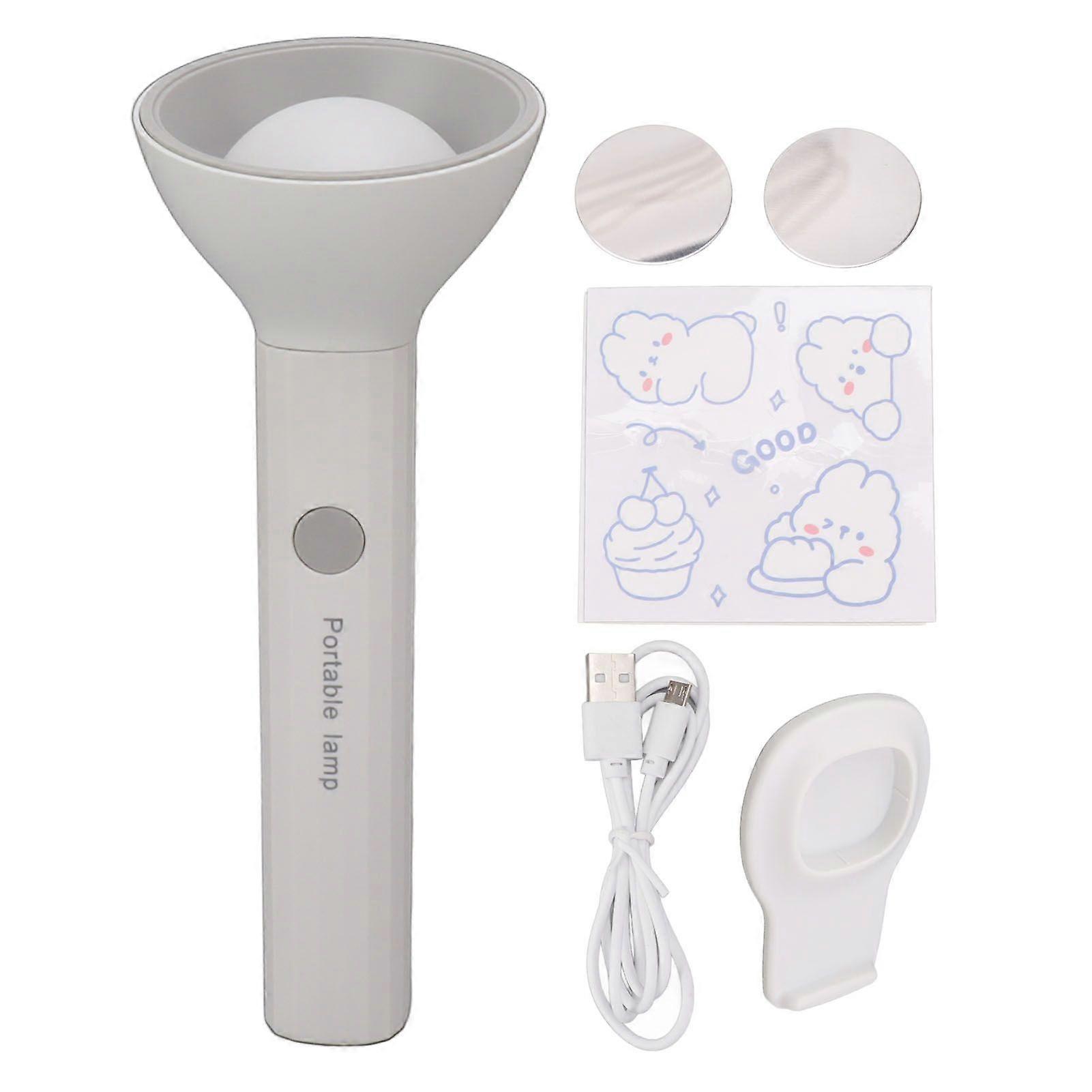 Strong Magnetic Flashlight USB Flashlight Foldable Portable Student Desktop Learning Lamp With 3 Level Color Temperature Circular Lamp Holder Light Gr