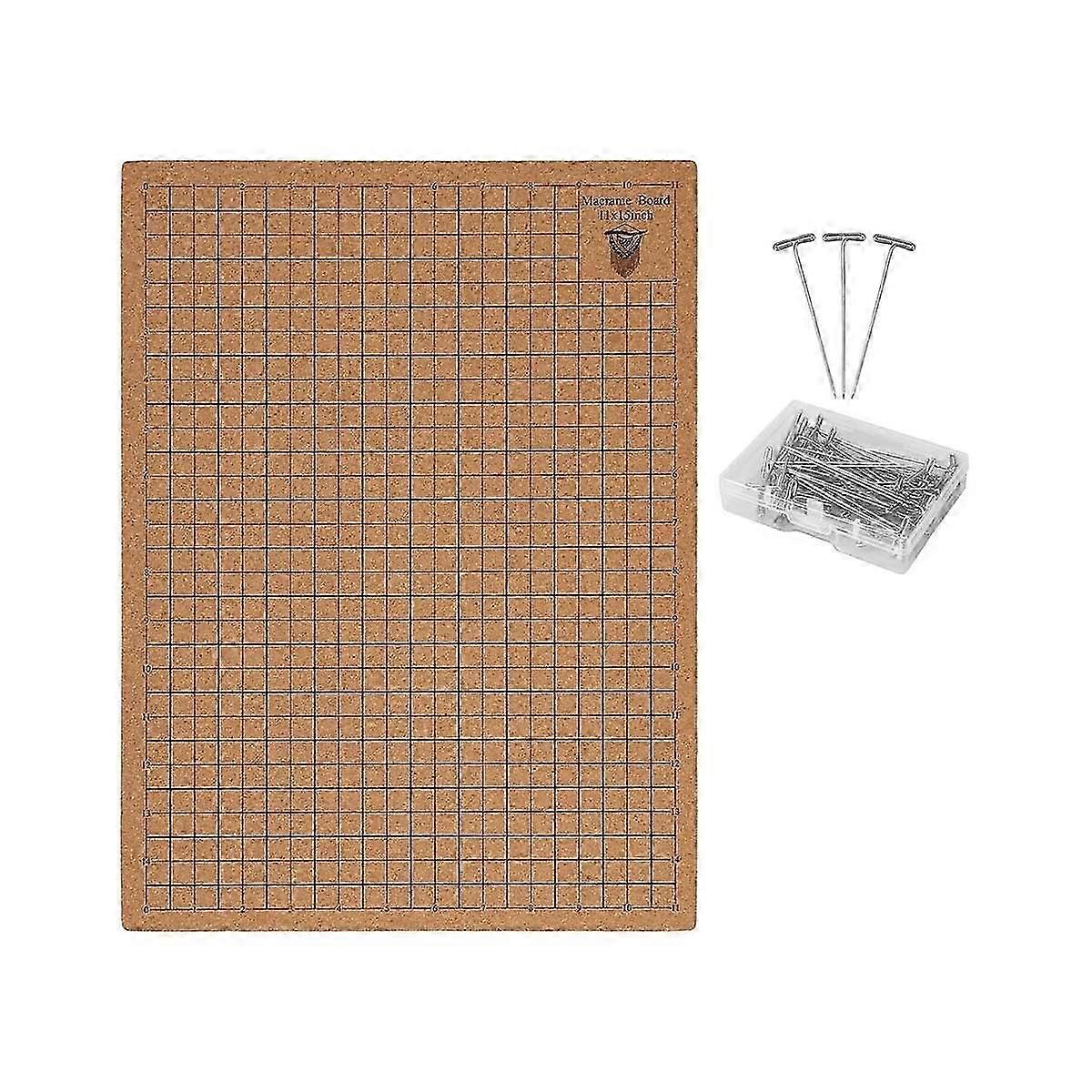 Macrame Board with Pins, 12x16In Portable Double Side Macrame Project Board with Grids,Reusable Mac