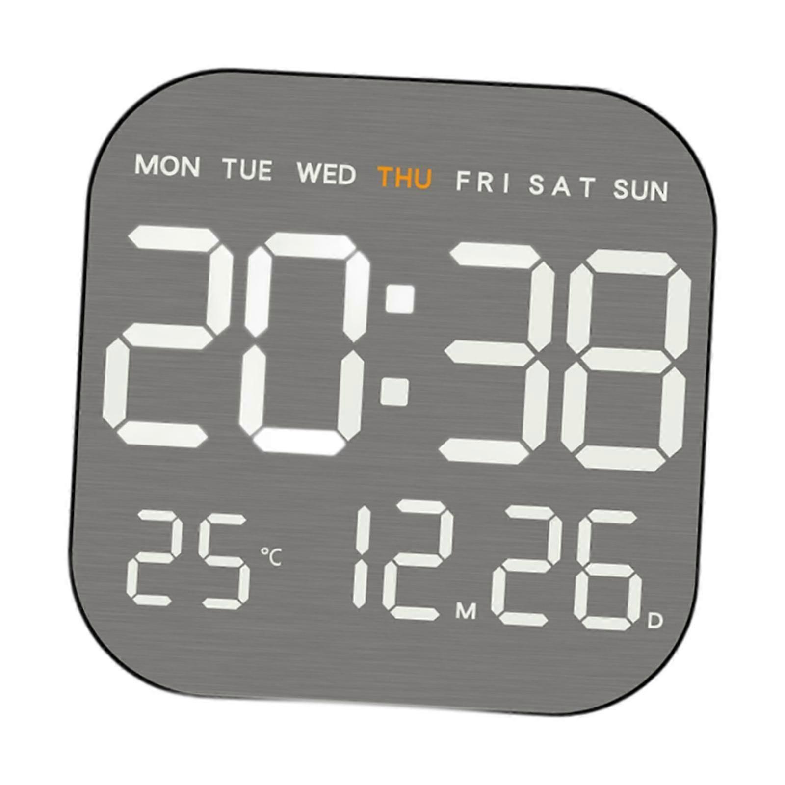 Digital Wall Clock Versatile LED Alarm Clock for Office Classroom Study Room Black Shell