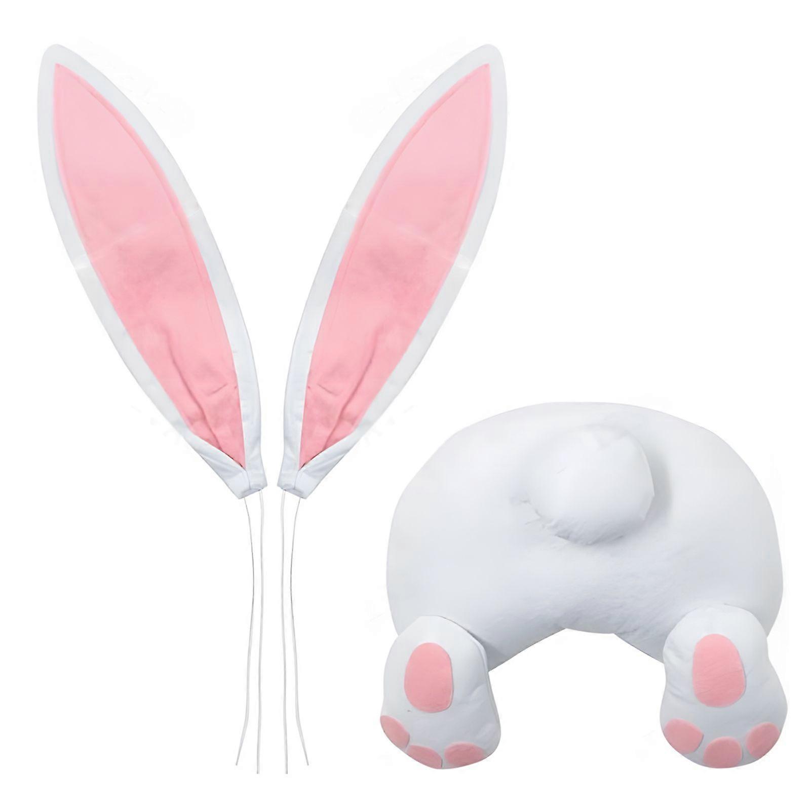 Qinghai Easter Bunny Butt And Ears Wreath Kit Easter Rabbit Wreath Attachment for Farmhouse Front Door Spring Decoration
