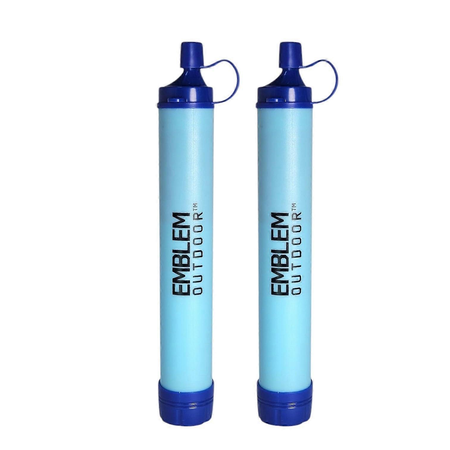 Survival Water Filter Straws 2 Pack for Camping, Hiking, and Emergency Preparedness, Lightweight and Portable