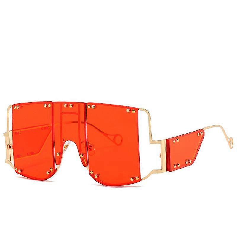 Flat Top oversized slnečné okuliare pre ženy Muži Rivet Mirror Módne okuliare Retro Square Okuliar Odtiene Okuliare Okuliar