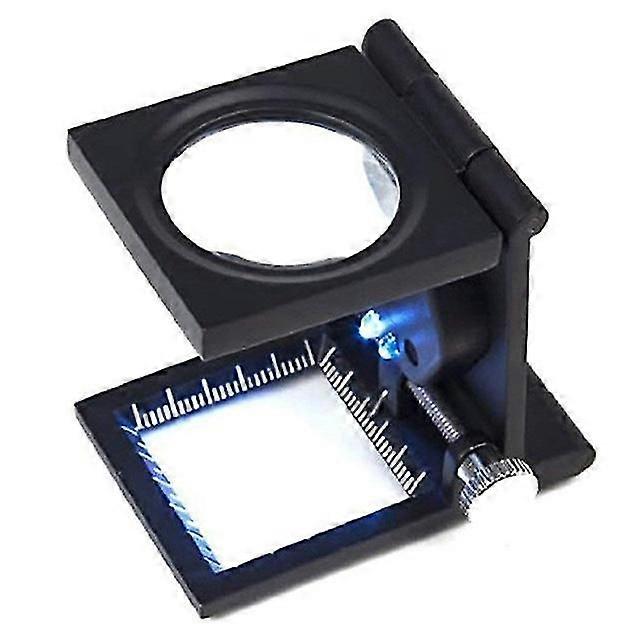 Three-folding 8x Magnifier Magnifying Glass Stand Repair With Led Light Source