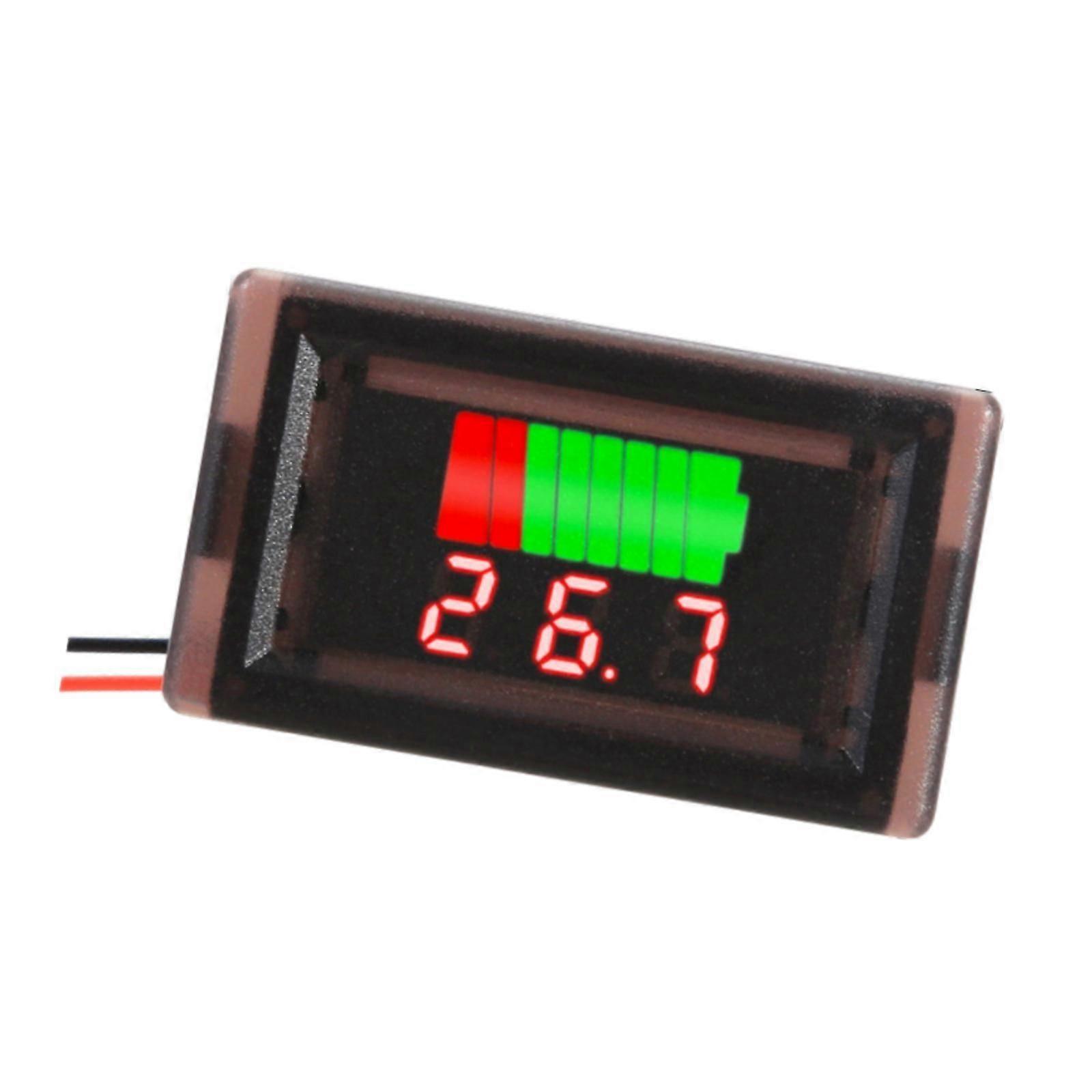 Battery Capacity Voltages Indicator Voltages Meter LED Tester Gauge Waterproof Red Digital