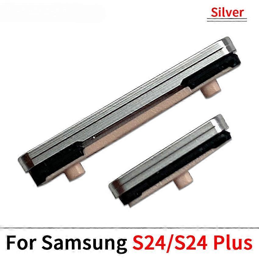 Side Volume Buttons Power On/Off Button for Samsung S24/S24Plus/S24+ Replacement Side Keys Accessories (Silver)