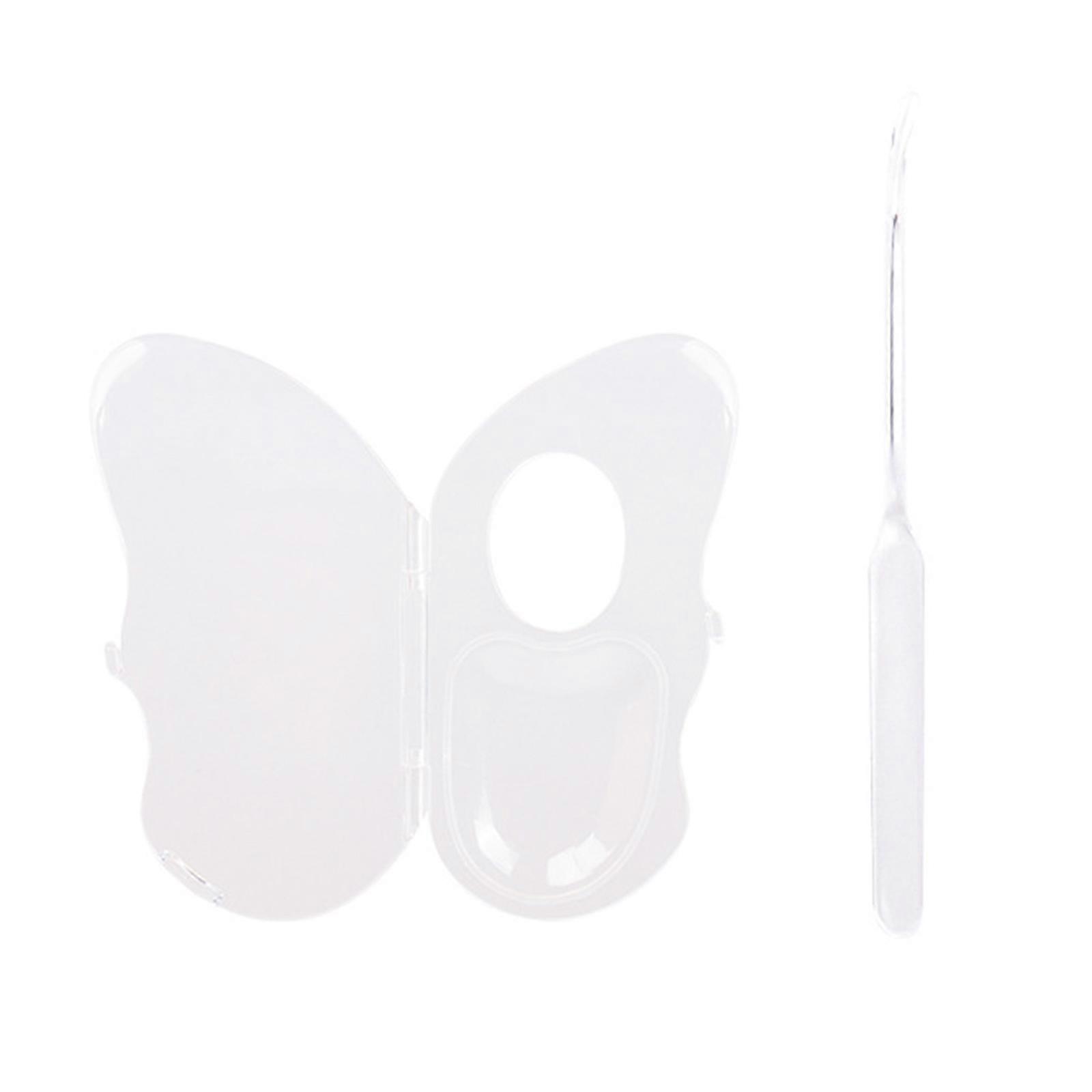 2Pcs Makeup Palette Mixing Tray Apply for Eye Shadow Nail Art Pigment Blending Acrylic Cosmetic Palette with Spatula Transparent color