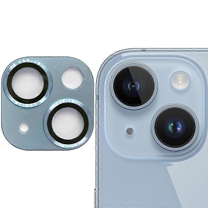 For iPhone 15/15 Plus Tempered Glass Camera Lens Protector Matte Phone Rear Lens Film-Blue