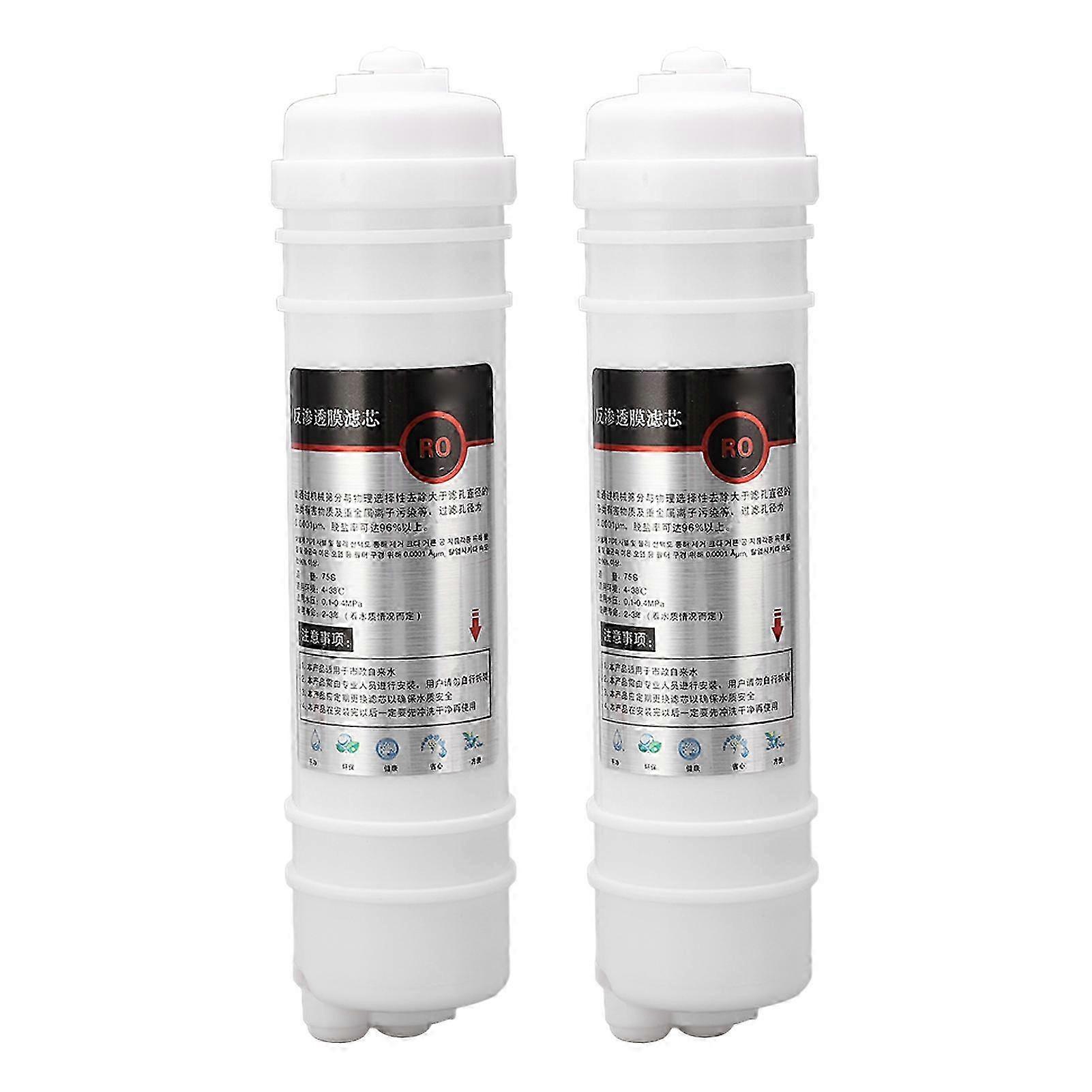 2 Pz Depuratore d'acqua Elemento Filtrante Sostituzione RO Membrana Stile Coreano Connessione Rapida 10 in 75 g
