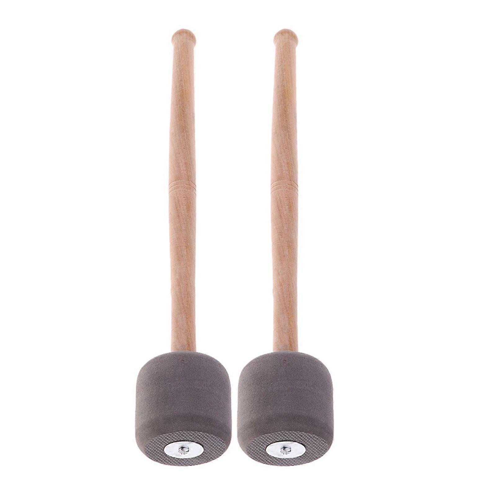 2 Pieces Bass Foam Drum Mallets, Oak Handle, Instrument Part for Beginners
