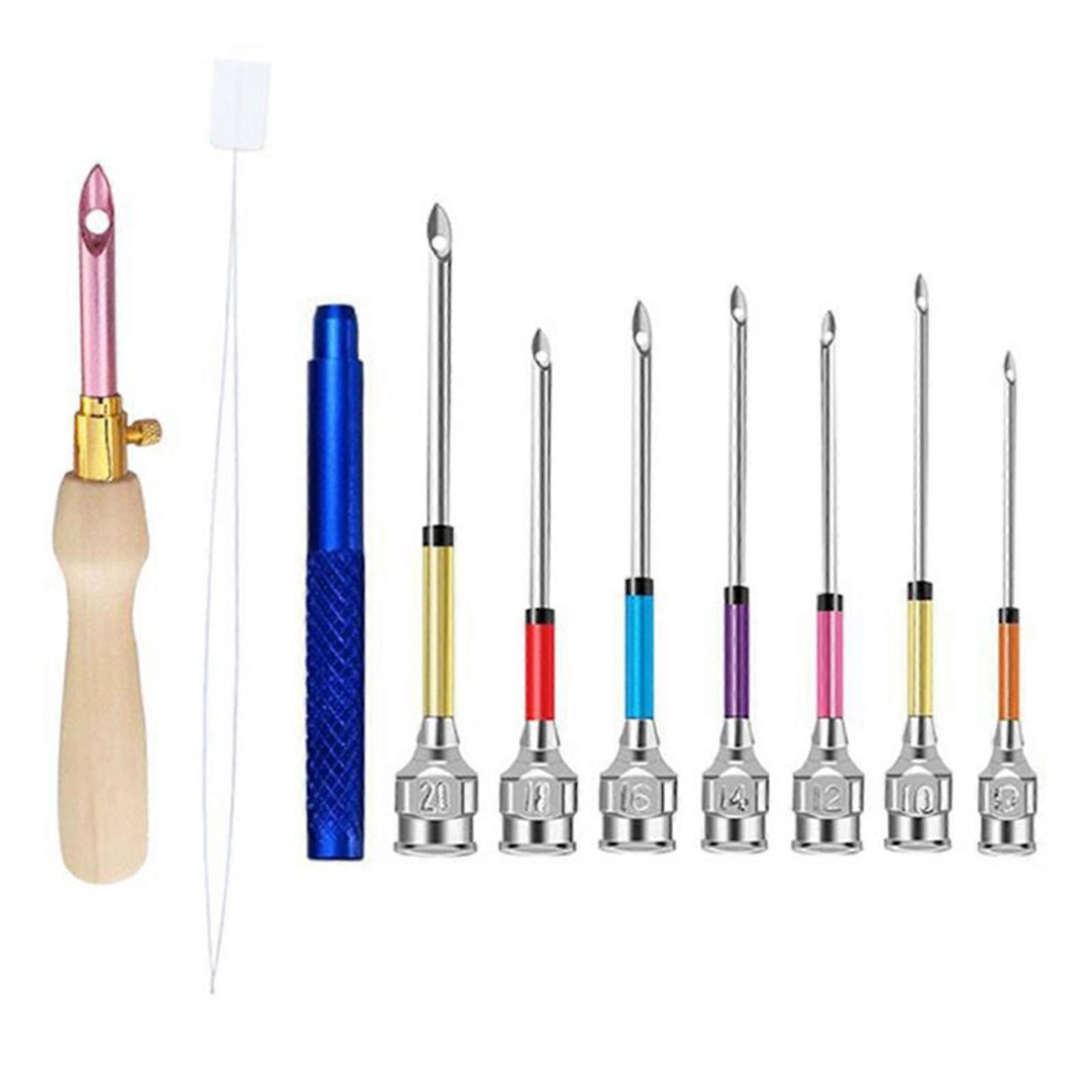 9Pcs Punch Needle Embroidery Kit Cross Stitch Tools Poking Needle Threaders
