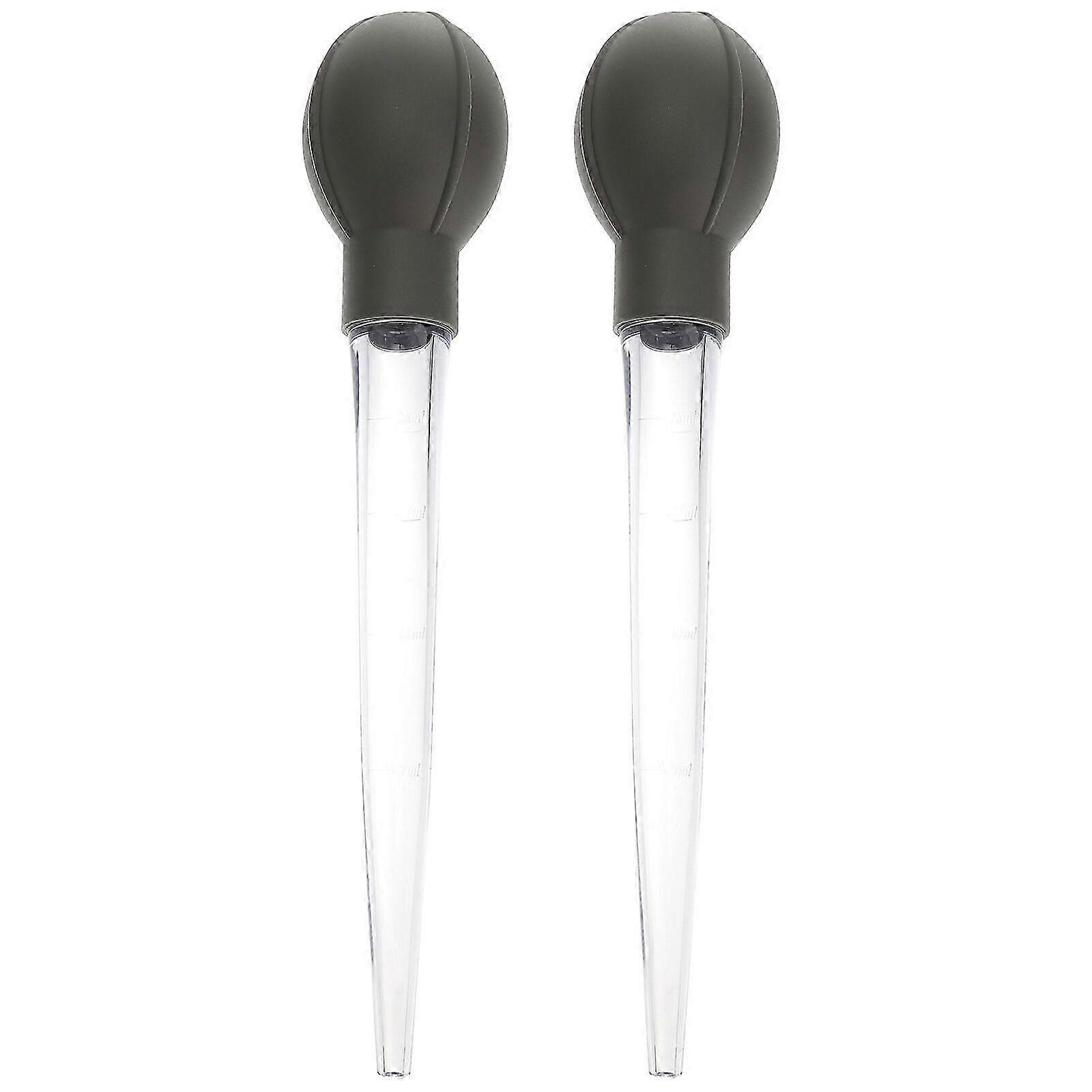 2pcs Large Pipettes With Scale Measuring Tube Plastic Dropper Kitchen Baking Tool (dark Grey)