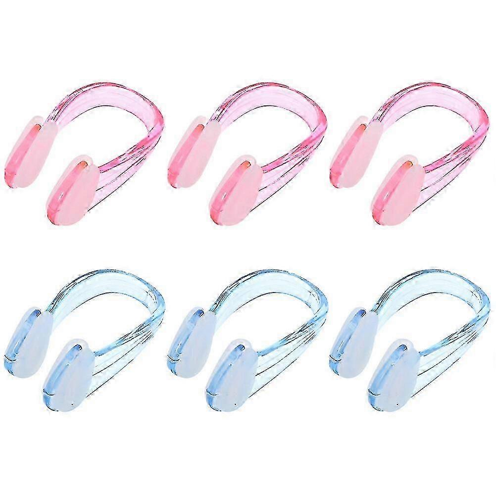 6 st. näsklämma för simning, bärbar näsklämma för simning, silikon, näsklämma för vuxna