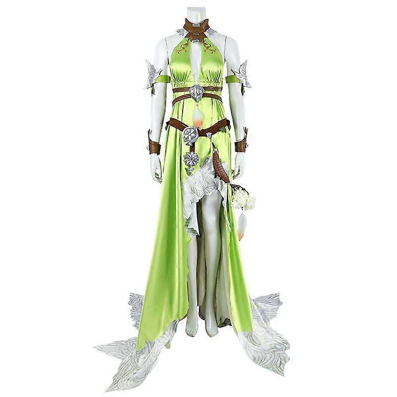 ノフィカ コスプレコスチューム ファイナルファンタジーXIV 女神にインスパイアされたドレスセット アクセサリー付き (XSXXXL、グリーンエレガントスタイル)