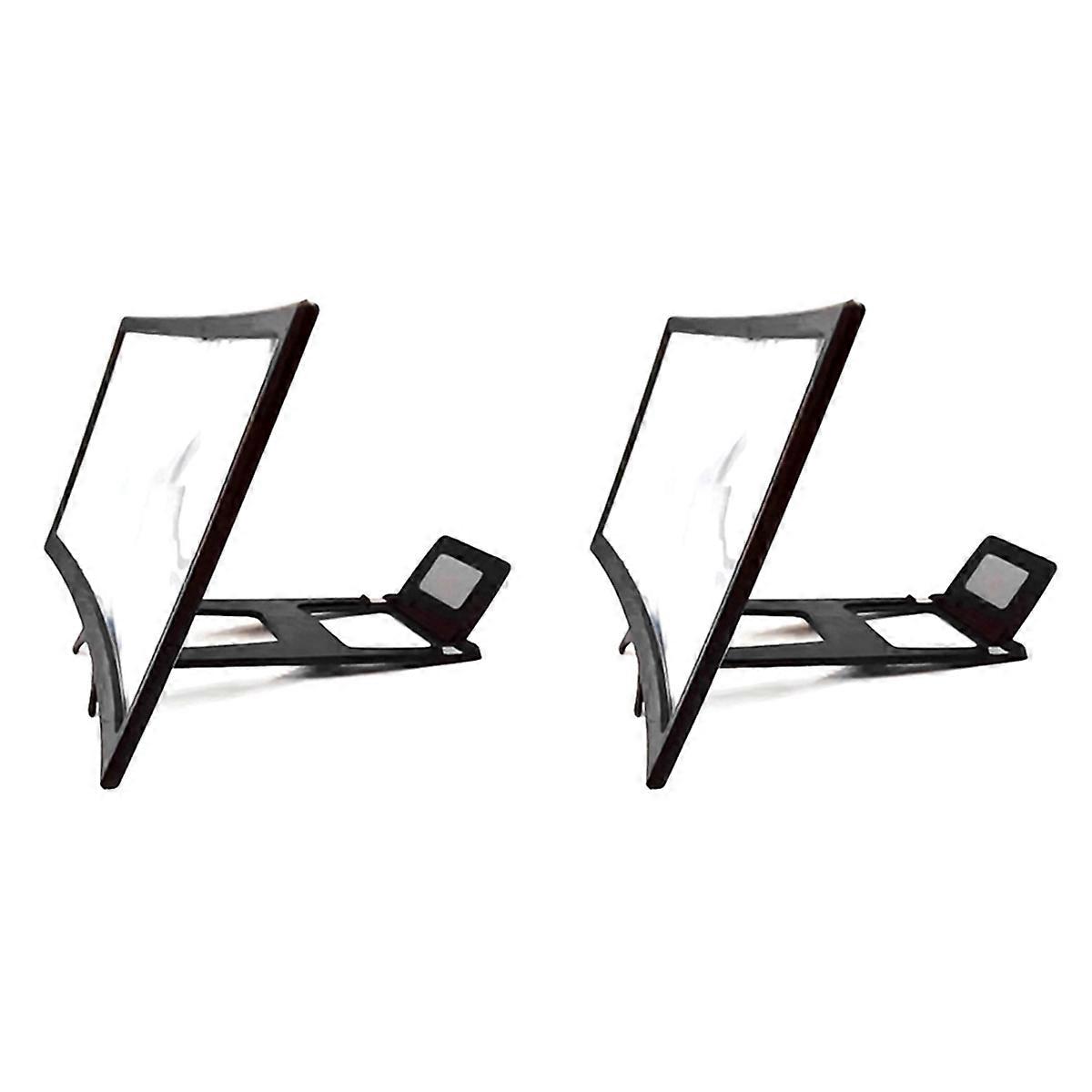 2pcs 12-Inch Curved Phone Screen Magnifier HD Video Amplifier