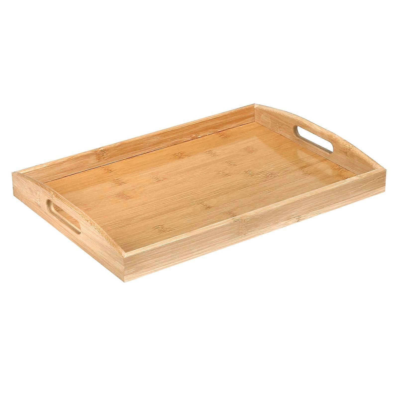 1pcs bamboo tea tray--[right angle handle] 33*22*5cm