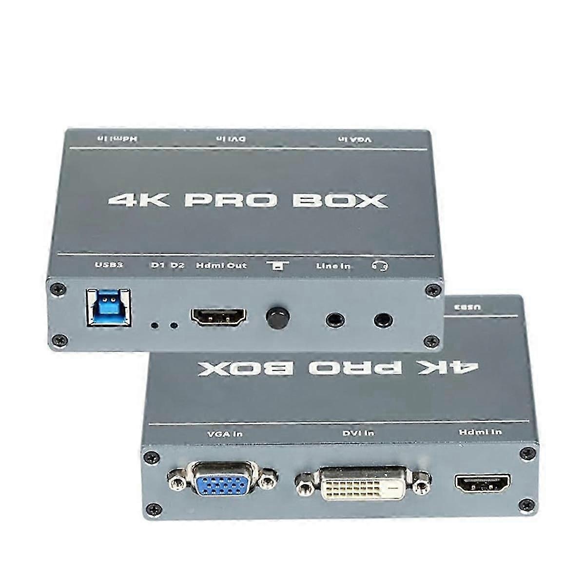 DVI VGA -Compatible to Usb3.0 Capture Card 4k Pro Box Hd Video Capture Device Loop Out 1080p 60fps