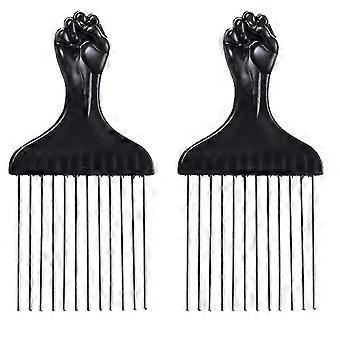 Spazzola per lo styling dei capelli grossolani con pettine afro in acciaio inossidabile
