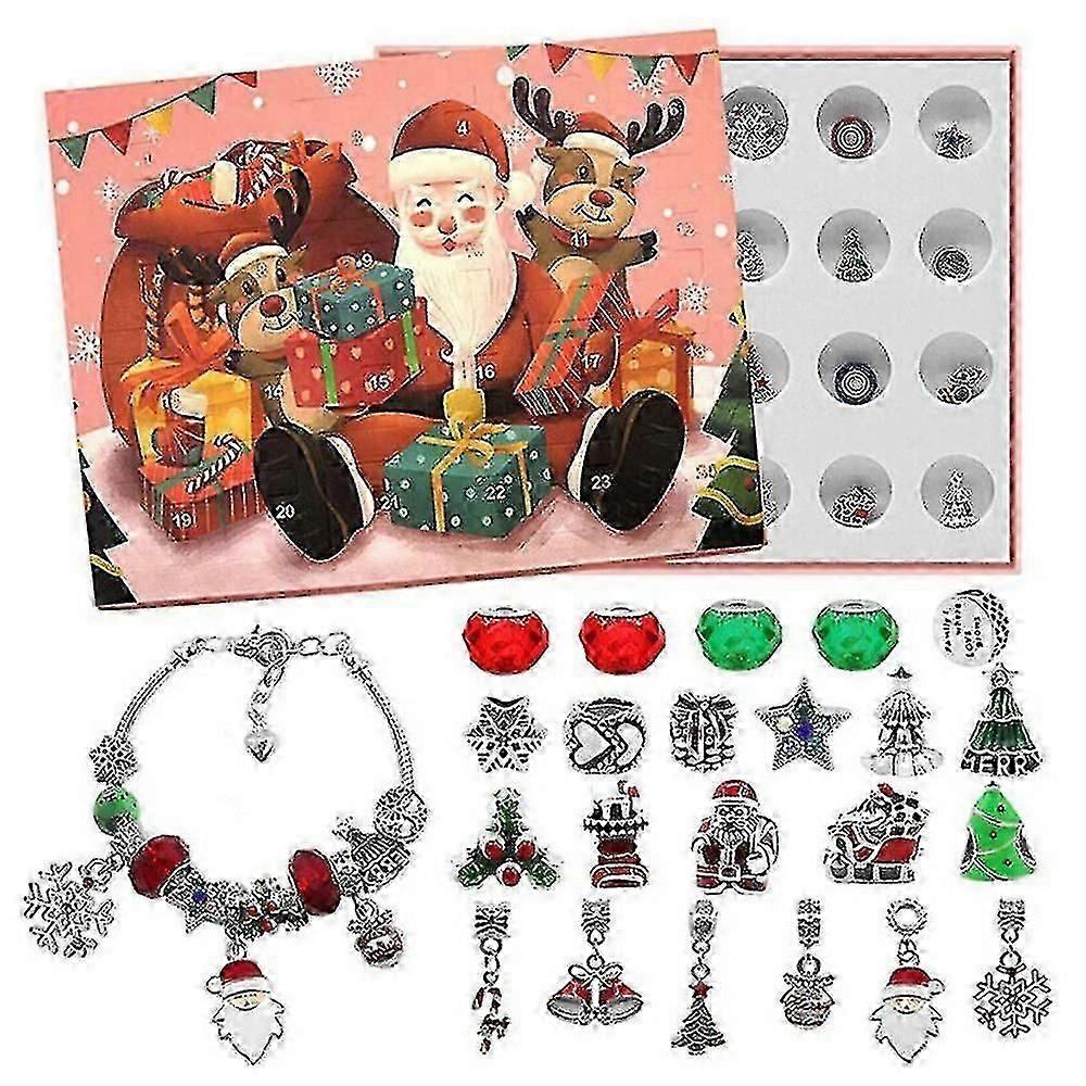 Christmas Advent Calendar Countdown Diy Charm Bracelet Making Kits