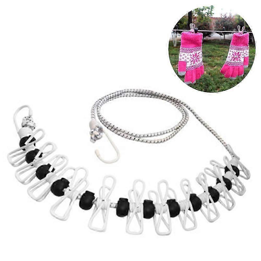 Compact Retractable Clotheslines For Indoor And Outdoor Use, Anti-Slip Design With 12 Clips, Portable And Easy To Carry