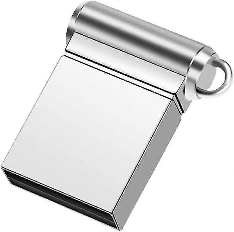 Mini USB Flash Drive Portable Memory Stick Metal Small  Key Ring Thumb Drive (Silver),64GB