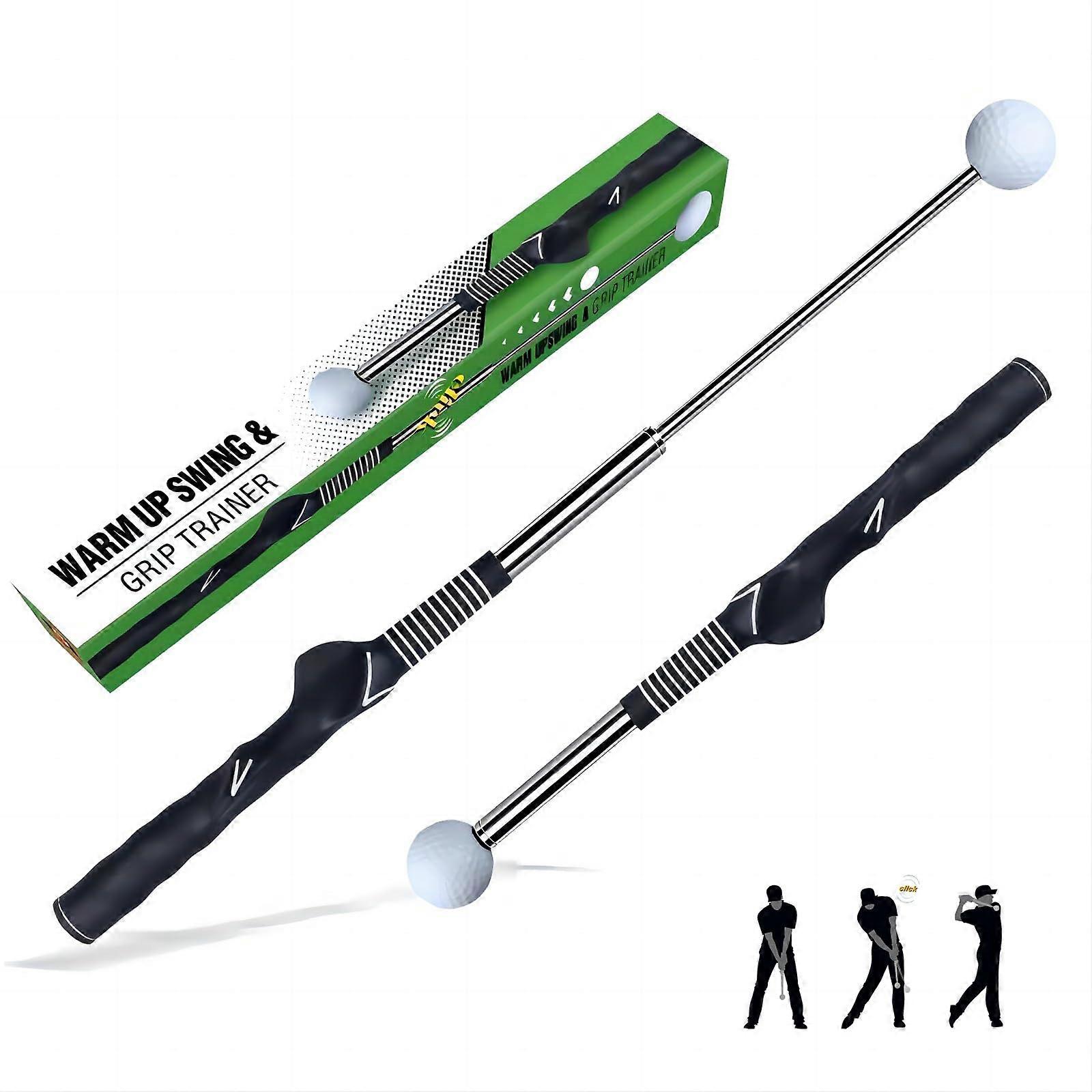 Retractable Golf Swing Trainer for Warm-Up, Portable Grip Trainer for Strength, Tempo, Flexibility, and Swing Correction