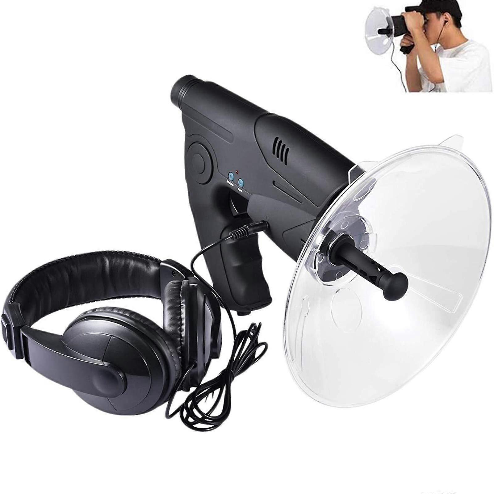 X8 Parabolic Directional Microphone 300 Ft Range Long-Distance Monitoring Device Single Tube Design Outdoor Surveillance