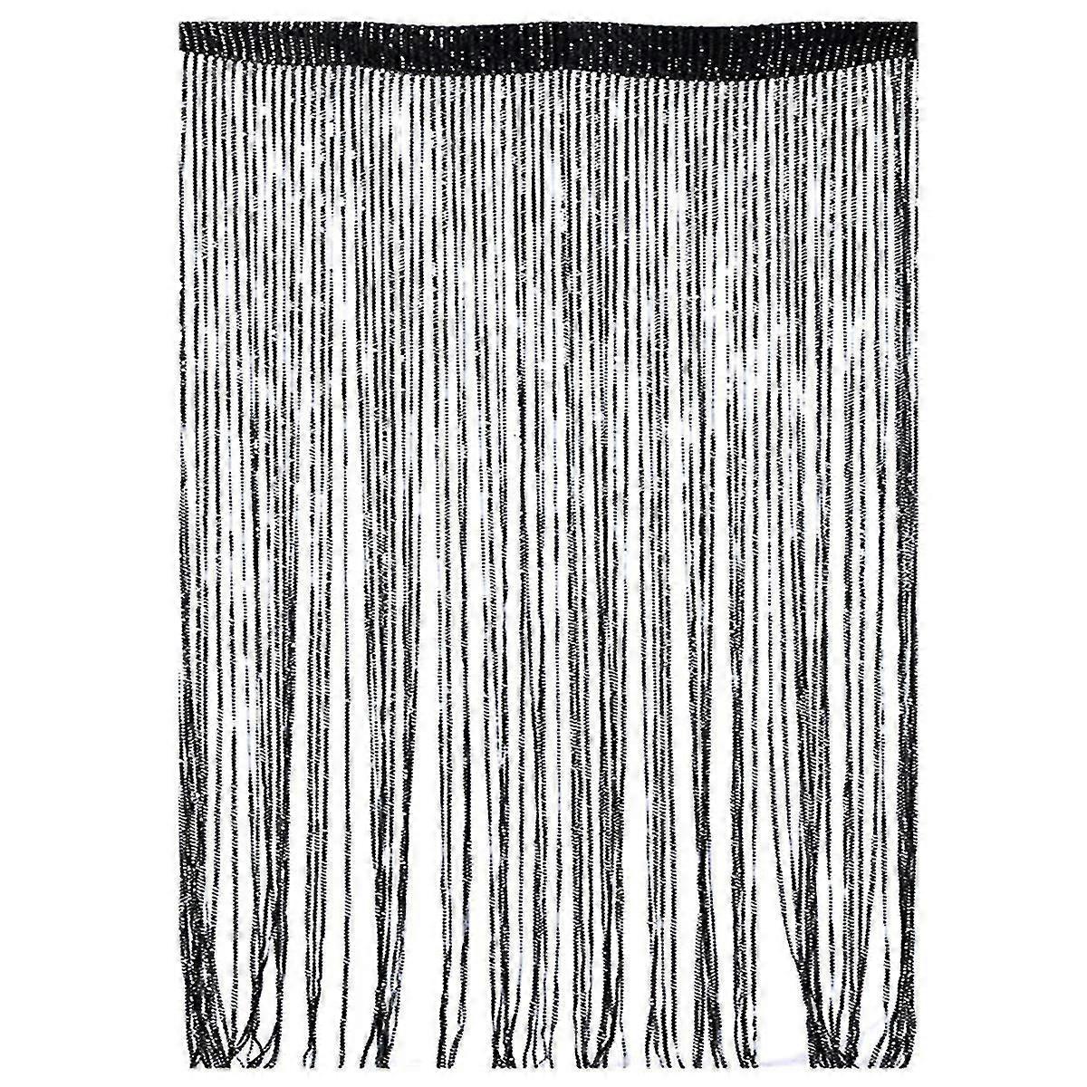 String door curtain plain tassel window panel retro room door divider string anti-mosquito fly insect bug screen 100 x 200cmA6