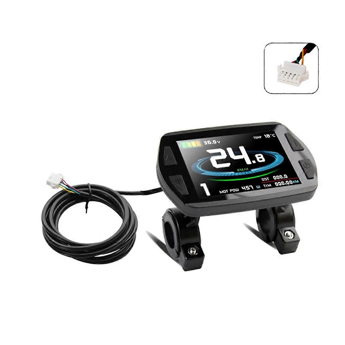 KT-8YU KT Ebike Color LCD Display Meter 24V 36V 48V SM Connection Ebike Intelligent Display