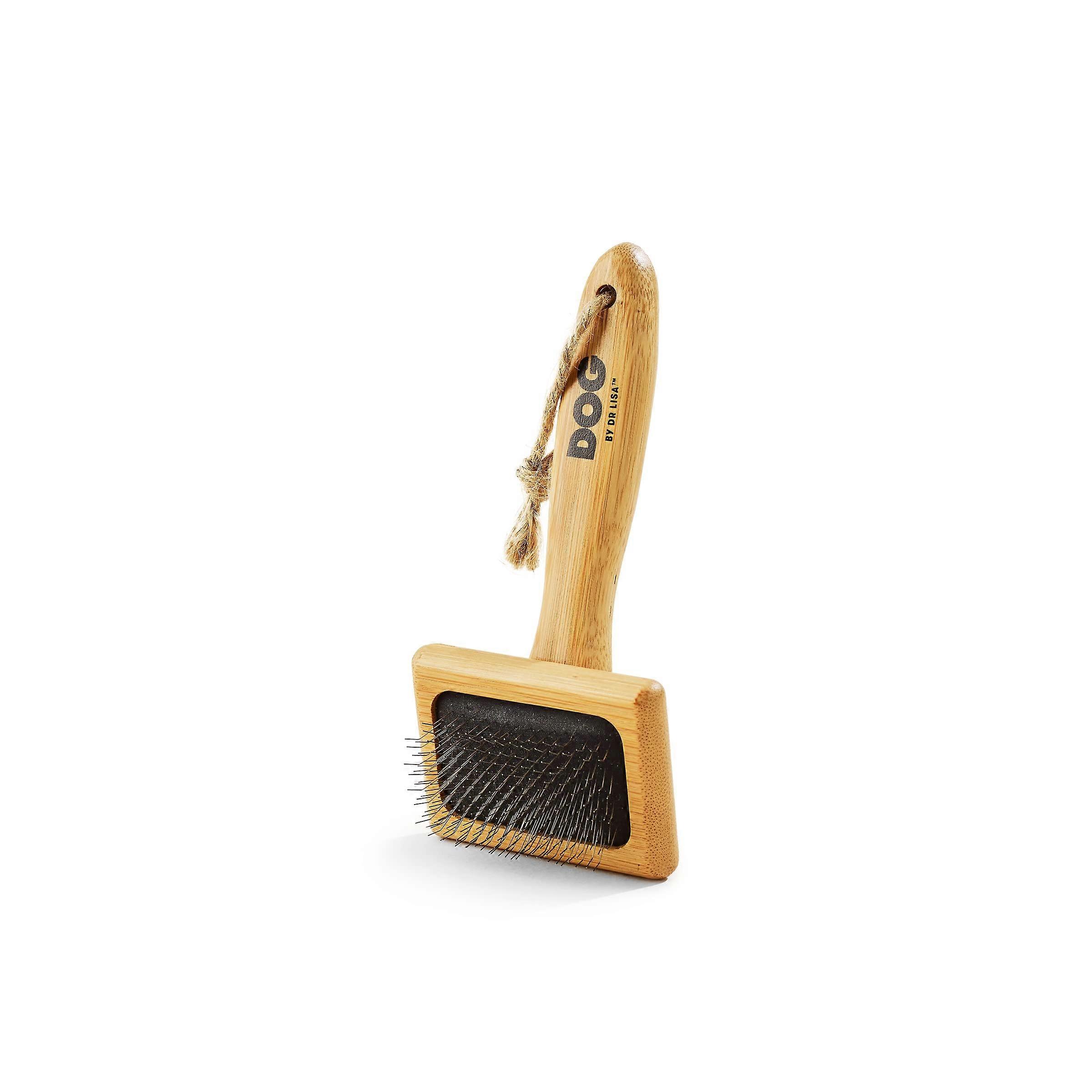 Slicker Brush Short Bristle Brush for Dogs For Most Dog Coats Made from Bamboo VetCreated Small