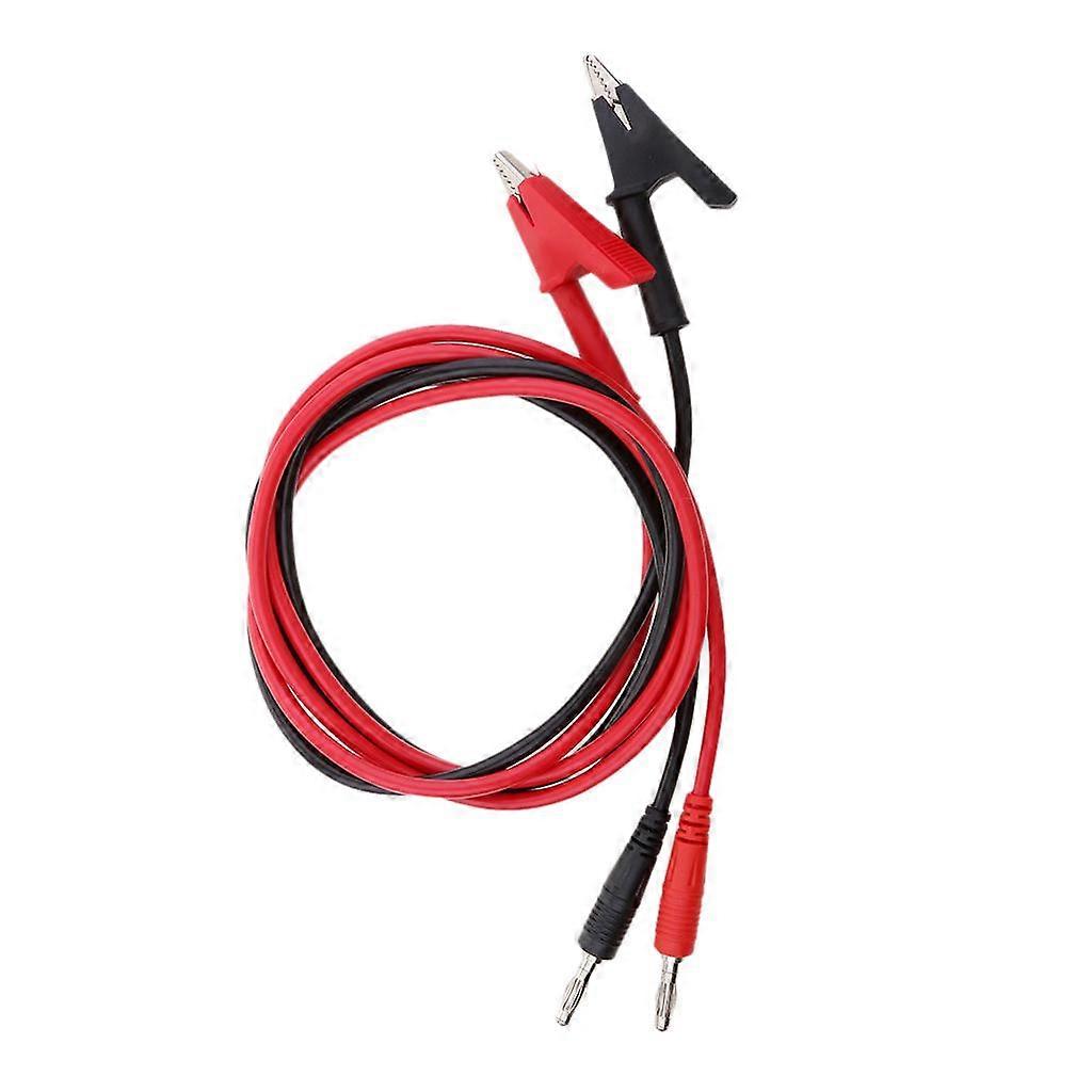 2Pcs Silicone Banana Plug to Alligator Clip Test Probe Cable