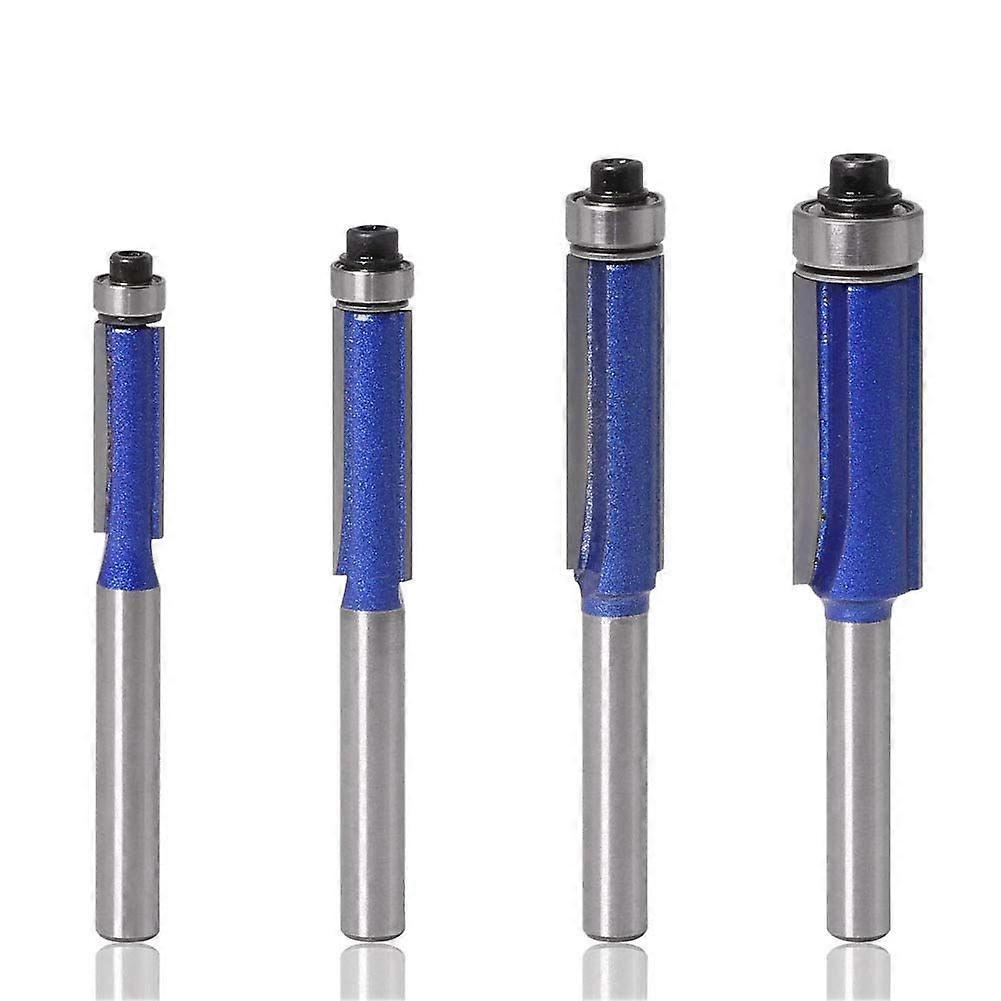 Stukken 6 mm schacht flush trim freesbits, kopieerfreesbit met bovenlager, groeffreesbits, houtbewerkingsfreesbits, snijdiameter: 1/4", 5/16